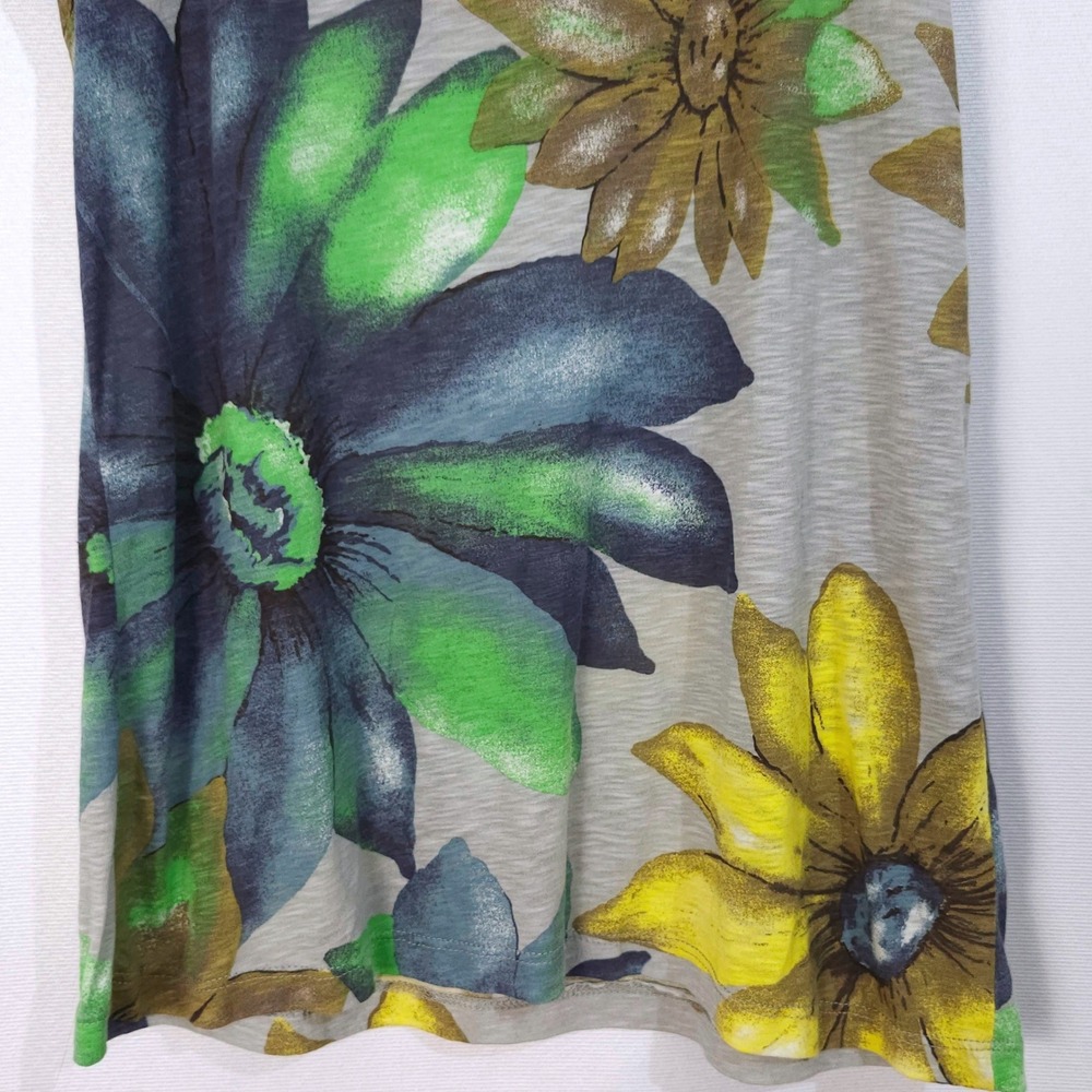 Porridge Anthropologie Floral Tank Top Large Silk Trim Supima Cotton Modal Blend - Picture 3 of 6